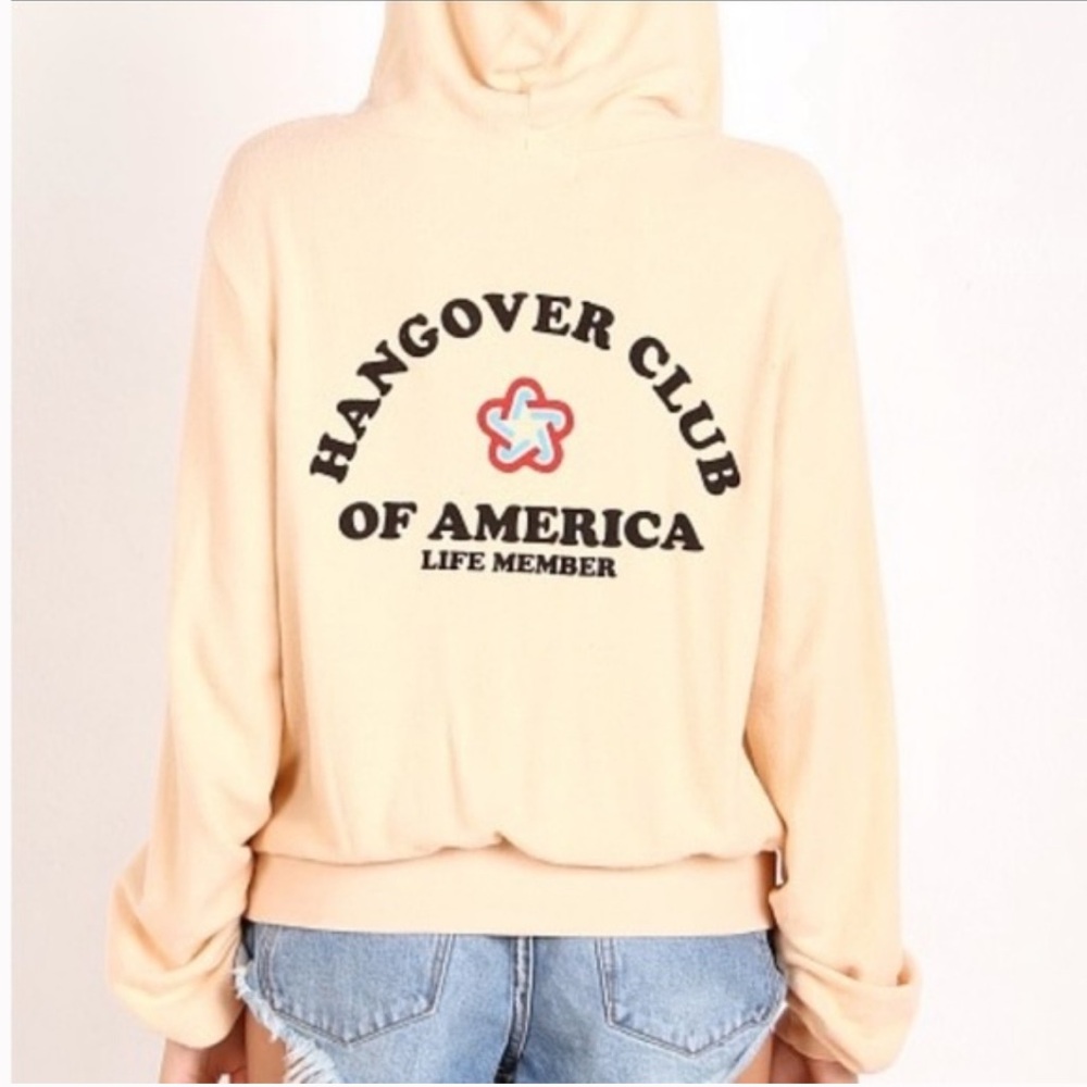Wildfox Hangover Club Hoodie in Cream